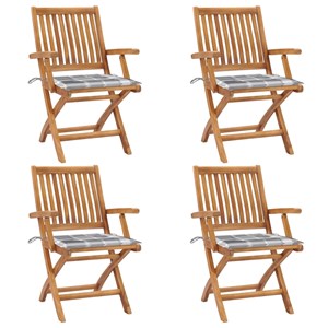 Maison exclusive - chaises pliables de jardin avec coussins lot de 4 teck solide