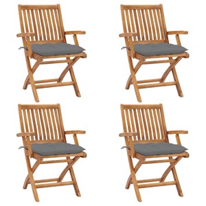 Maison exclusive - chaises pliables de jardin avec coussins lot de 4 teck solide