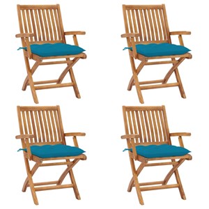 Maison exclusive - chaises pliables de jardin avec coussins lot de 4 teck solide