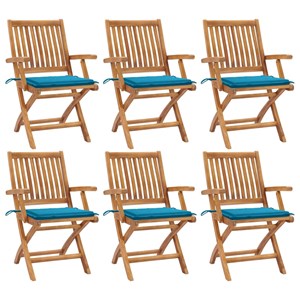 Maison exclusive - chaises pliables de jardin avec coussins lot de 6 bois de tec