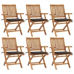 Maison exclusive - chaises pliables de jardin avec coussins lot de 6 bois de tec