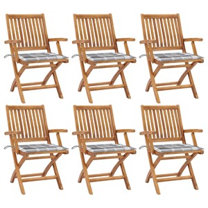 Maison exclusive - chaises pliables de jardin avec coussins lot de 6 bois de tec