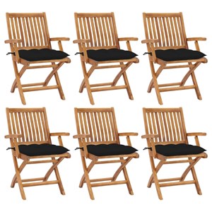Maison exclusive - chaises pliables de jardin avec coussins lot de 6 bois de tec