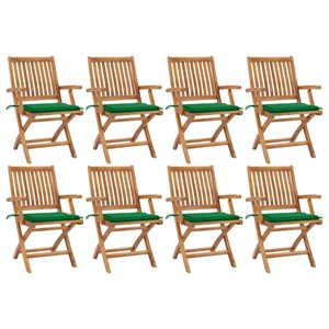 Maison exclusive - chaises pliables de jardin avec coussins lot de 8 teck solide