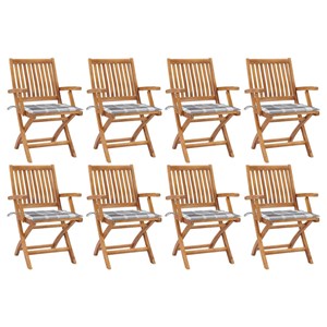 Maison exclusive - chaises pliables de jardin avec coussins lot de 8 teck solide