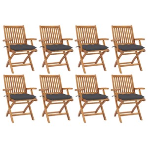 Maison exclusive - chaises pliables de jardin avec coussins lot de 8 teck solide