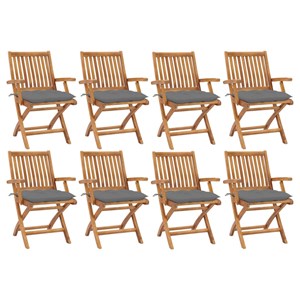 Maison exclusive - chaises pliables de jardin avec coussins lot de 8 teck solide