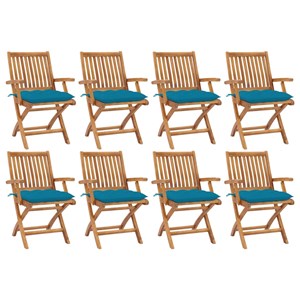 Maison exclusive - chaises pliables de jardin avec coussins lot de 8 teck solide