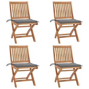 Maison exclusive - chaises pliables de jardin avec coussins lot de 4 teck solide