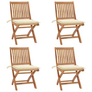Maison exclusive - chaises pliables de jardin avec coussins lot de 4 teck solide