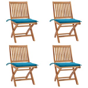 Maison exclusive - chaises pliables de jardin avec coussins lot de 4 teck solide