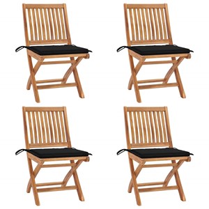 Maison exclusive - chaises pliables de jardin avec coussins lot de 4 teck solide