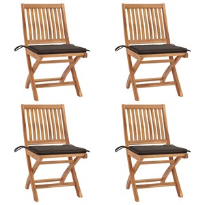 Maison exclusive - chaises pliables de jardin avec coussins lot de 4 teck solide