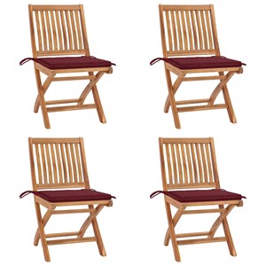Maison exclusive - chaises pliables de jardin avec coussins lot de 4 teck solide