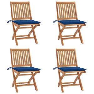 Maison exclusive - chaises pliables de jardin avec coussins lot de 4 teck solide