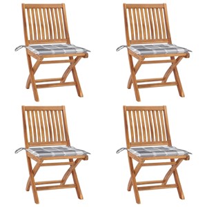 Maison exclusive - chaises pliables de jardin avec coussins lot de 4 teck solide