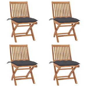 Maison exclusive - chaises pliables de jardin avec coussins lot de 4 teck solide
