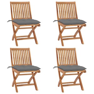 Maison exclusive - chaises pliables de jardin avec coussins lot de 4 teck solide