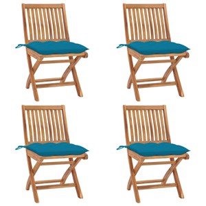 Maison exclusive - chaises pliables de jardin avec coussins lot de 4 teck solide