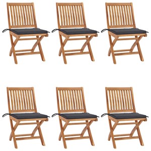 Maison exclusive - chaises pliables de jardin avec coussins lot de 6 bois de tec