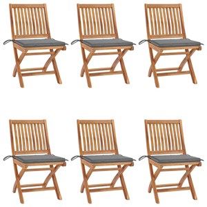 Maison exclusive - chaises pliables de jardin avec coussins lot de 6 bois de tec
