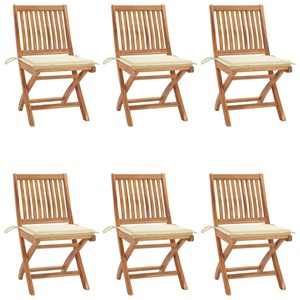 Maison exclusive - chaises pliables de jardin avec coussins lot de 6 bois de tec