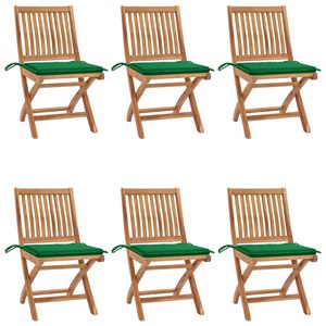 Maison exclusive - chaises pliables de jardin avec coussins lot de 6 bois de tec