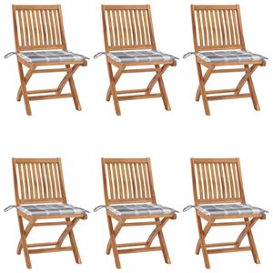 Maison exclusive - chaises pliables de jardin avec coussins lot de 6 bois de tec
