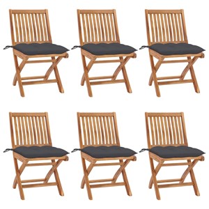 Maison exclusive - chaises pliables de jardin avec coussins lot de 6 bois de tec