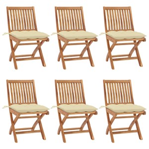 Maison exclusive - chaises pliables de jardin avec coussins lot de 6 bois de tec