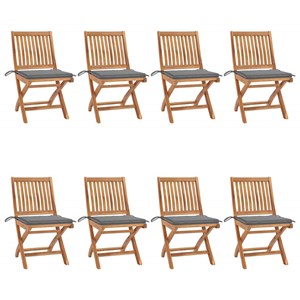 Maison exclusive - chaises pliables de jardin avec coussins lot de 8 teck solide