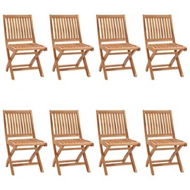 Maison exclusive - chaises pliables de jardin avec coussins lot de 8 teck solide