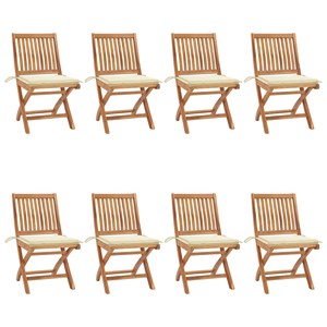 Maison exclusive - chaises pliables de jardin avec coussins lot de 8 teck solide