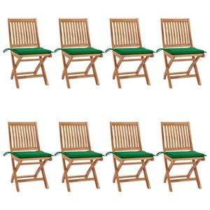 Maison exclusive - chaises pliables de jardin avec coussins lot de 8 teck solide