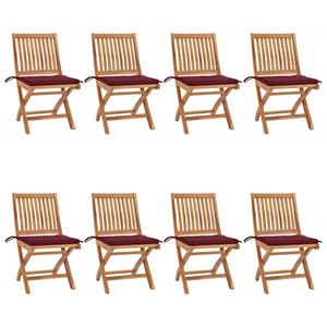 Maison exclusive - chaises pliables de jardin avec coussins lot de 8 teck solide