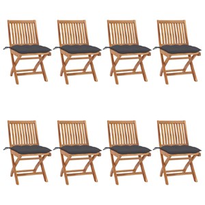Maison exclusive - chaises pliables de jardin avec coussins lot de 8 teck solide