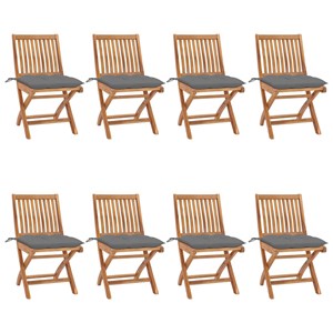 Maison exclusive - chaises pliables de jardin avec coussins lot de 8 teck solide