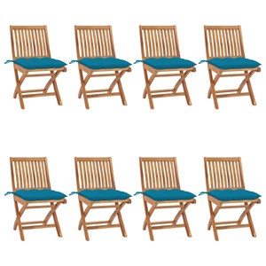 Maison exclusive - chaises pliables de jardin avec coussins lot de 8 teck solide