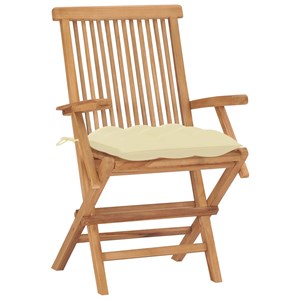 Maison exclusive - chaises de jardin et coussins blanc crème lot de 8 teck massi