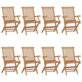 Maison exclusive - chaises de jardin avec coussins noir lot de 8 bois teck massi