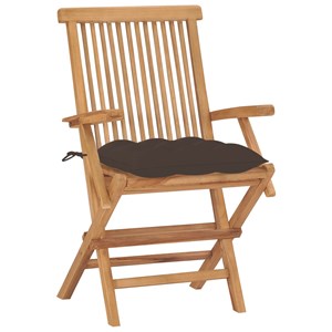 Maison exclusive - chaises de jardin avec coussins taupe lot de 8 bois teck mass