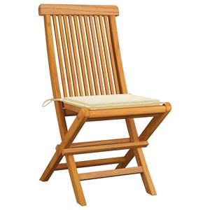 Maison exclusive - chaises de jardin et coussins crème lot de 8 bois teck massif