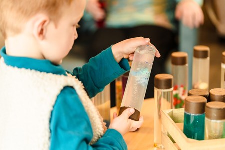 Bouteille sensorielle flocons