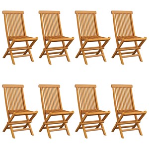 Maison exclusive - chaises de jardin et coussins blanc crème lot de 8 teck massi