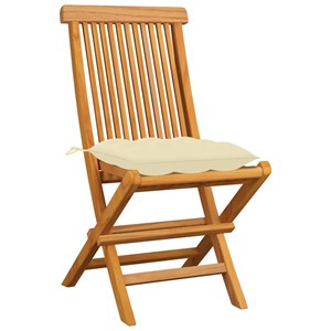 Maison exclusive - chaises de jardin et coussins blanc crème lot de 8 teck massi