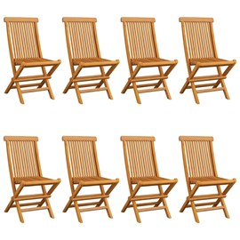 Maison exclusive - chaises de jardin avec coussins bleu clair lot de 8 teck mass