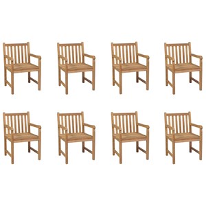 Maison exclusive - chaises d'extérieur lot de 8 bois de teck solide