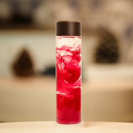 Bouteille sensorielle lampe à lave rouge