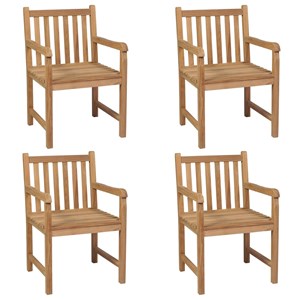 Maison exclusive - chaises de jardin lot de 4 avec coussins anthracite teck soli