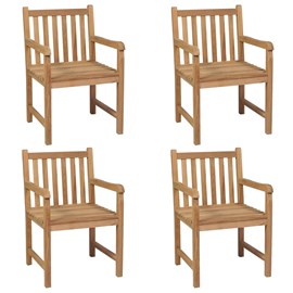 Maison exclusive - chaises de jardin lot de 4 et coussins blanc crème teck solid